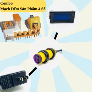 Combo Đếm Sản Phẩm Hiển Thị Màn Hình LED 4 Số Màu Xanh Dương